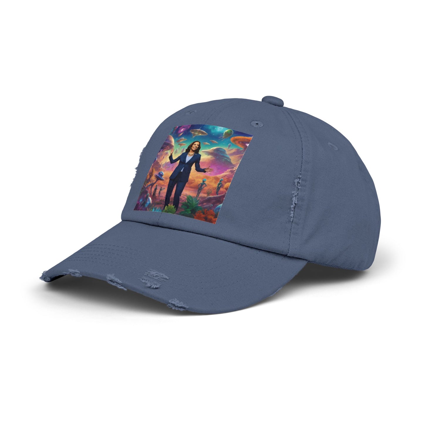 Cool alien style with the Kamala Harris hat