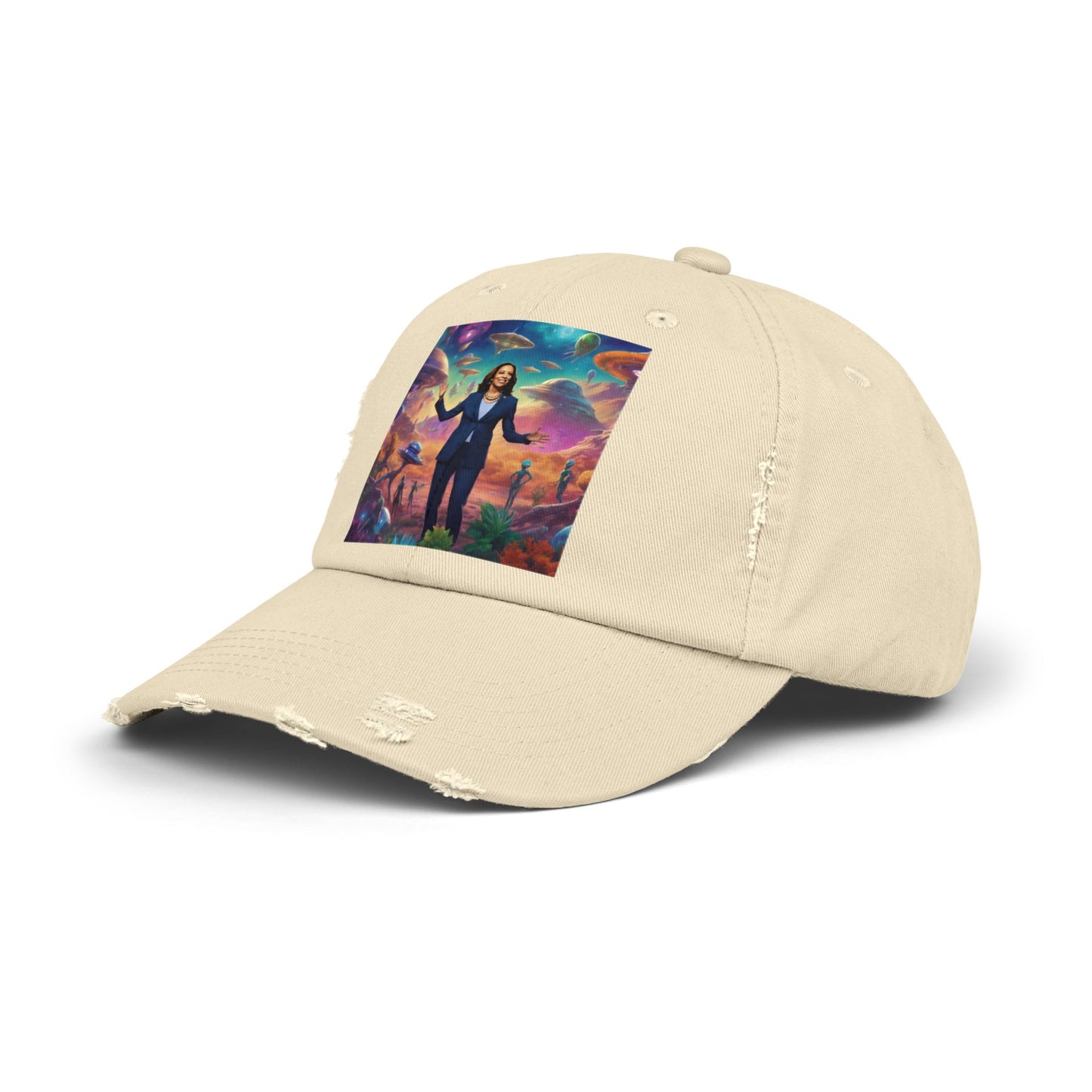 Cool alien style with the Kamala Harris hat