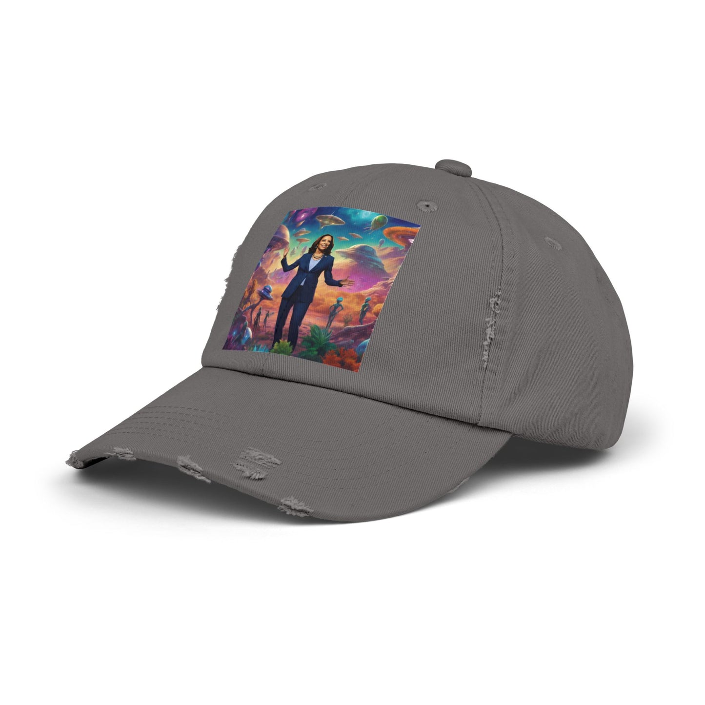 Cool alien style with the Kamala Harris hat