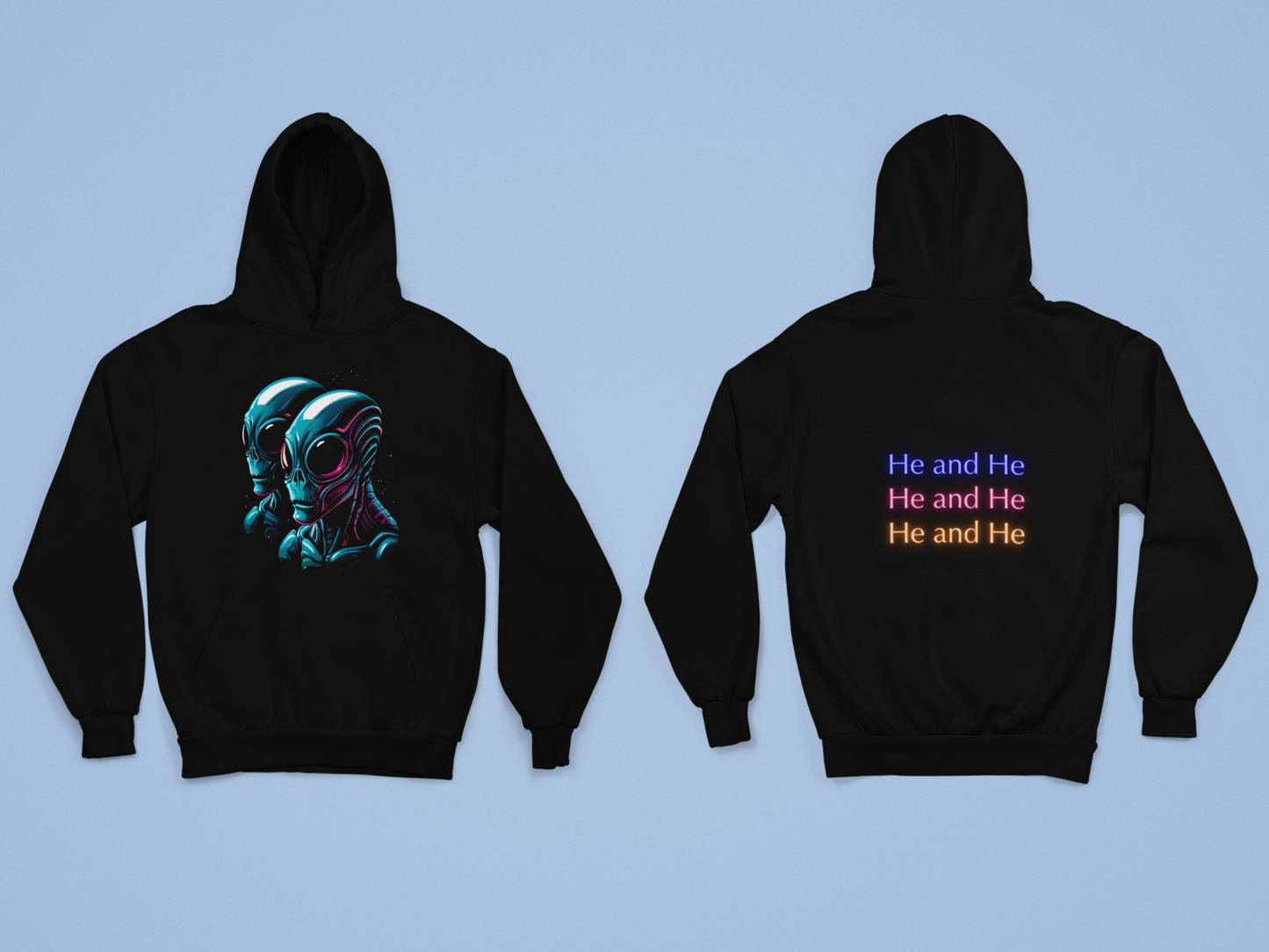 Hoodie sweatshirt_  He and He