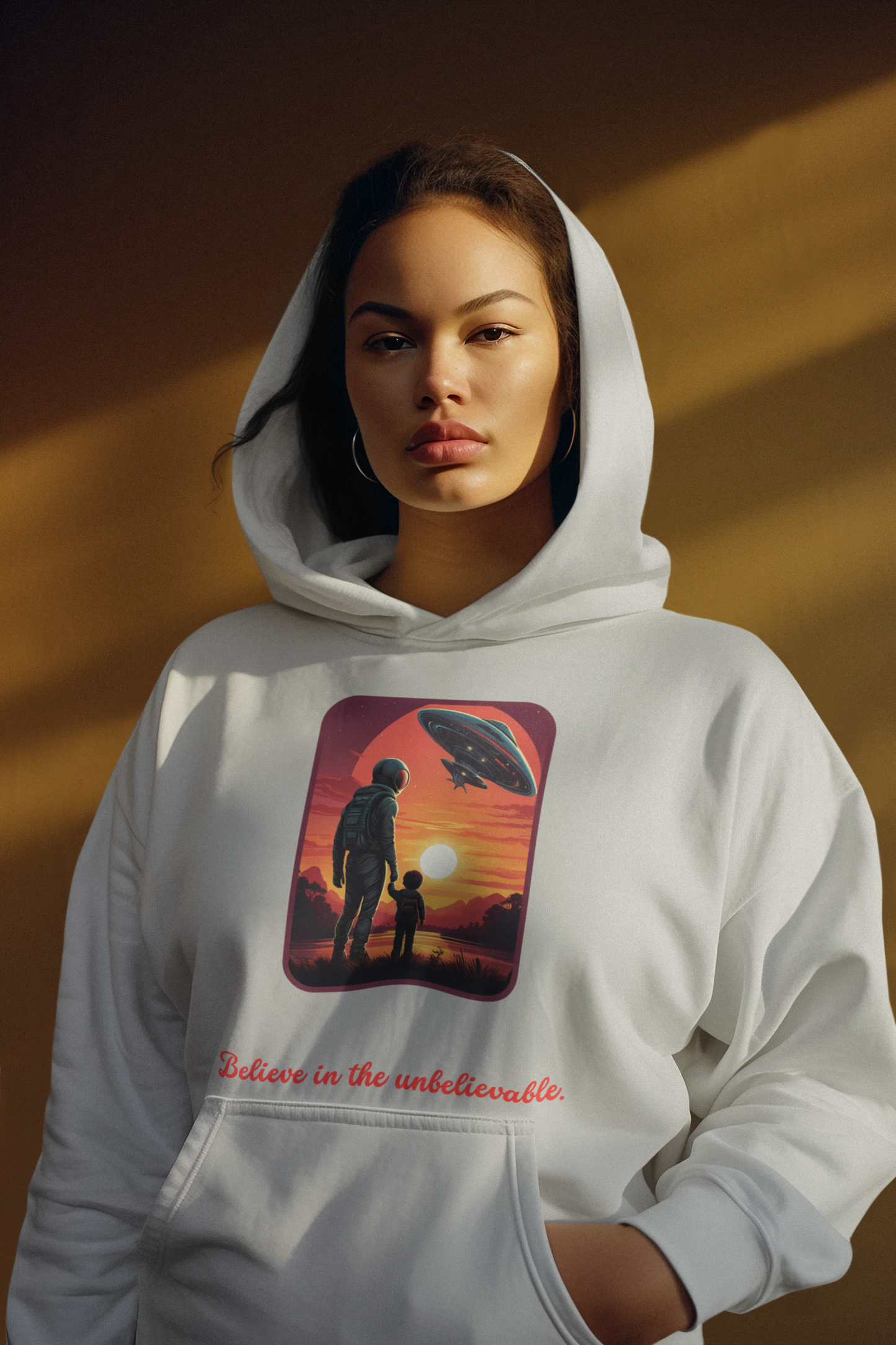 Hoodie sweatshirt_ Believe in the unbelievable.