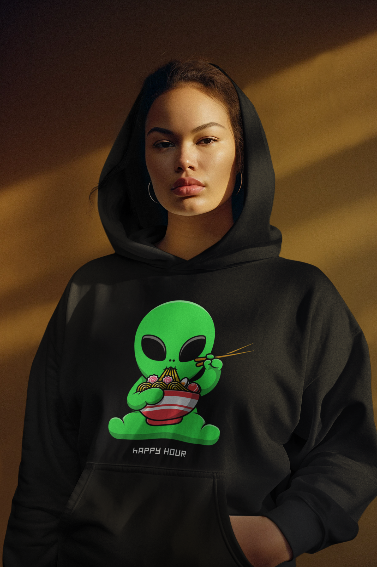 Hoodie sweatshirt_  Happy hour