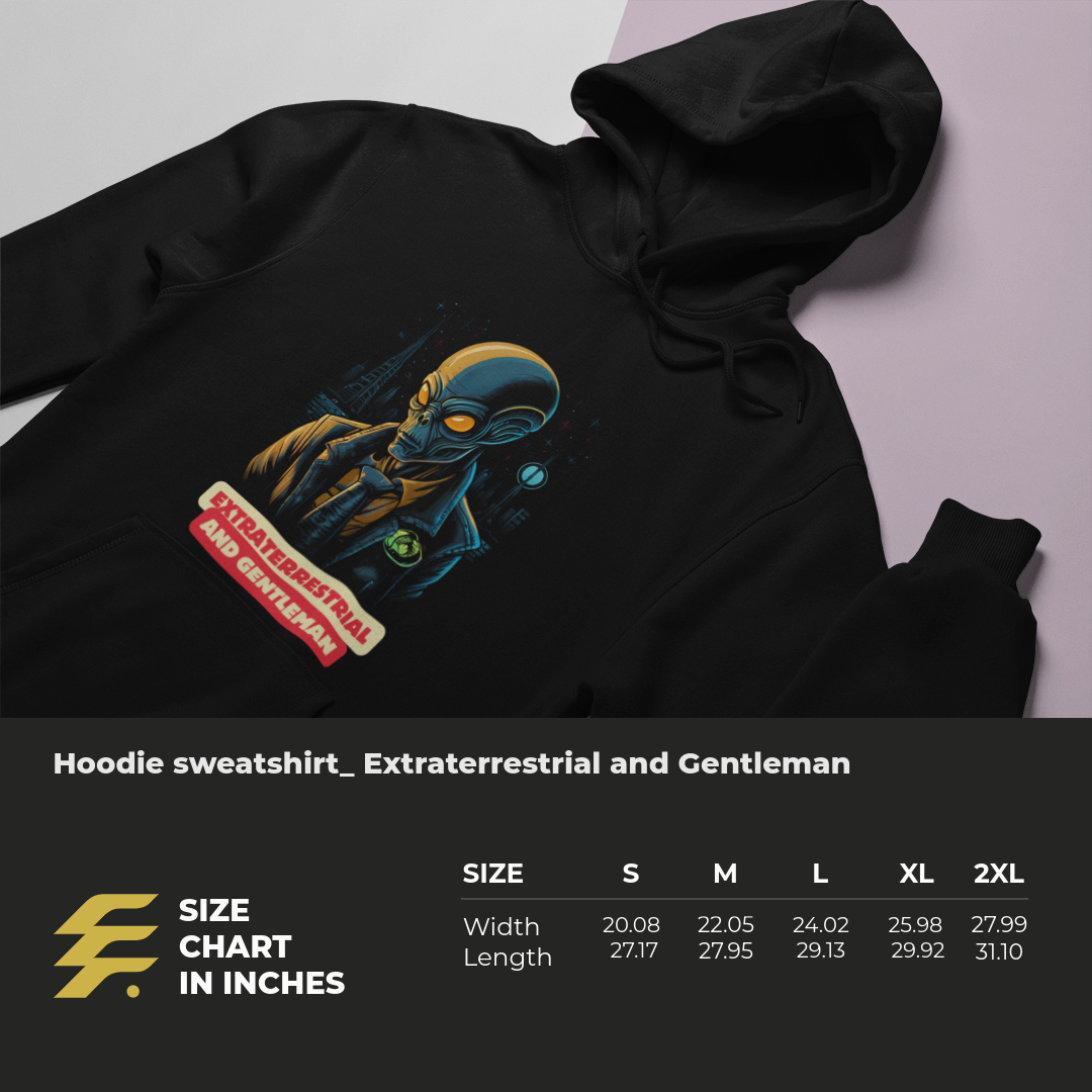 Hoodie sweatshirt_ Extraterrestrial and Gentleman