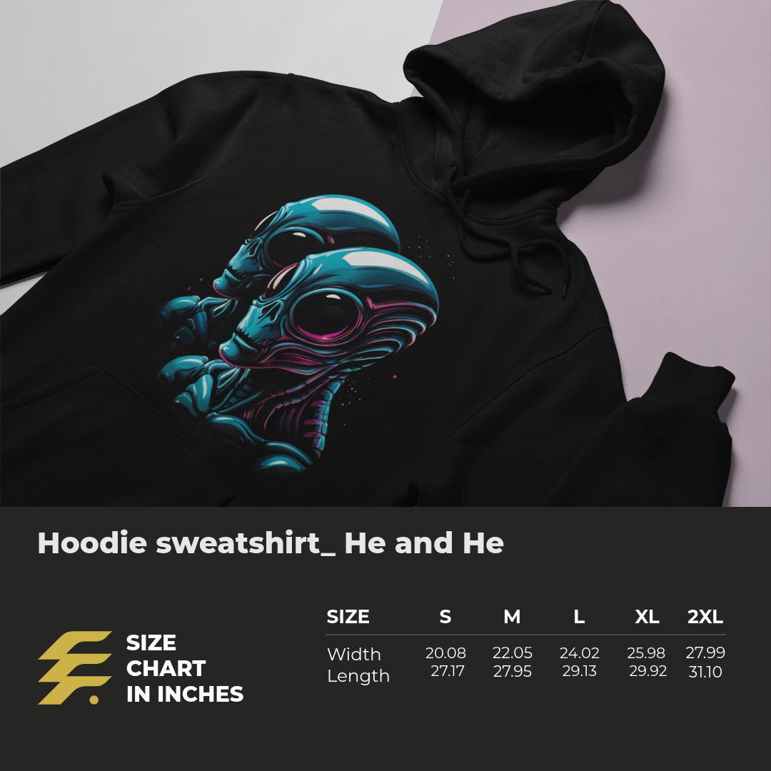 Hoodie sweatshirt_  He and He