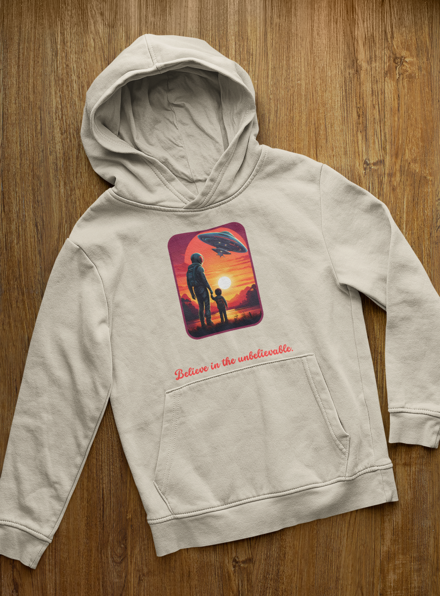 Hoodie sweatshirt_ Believe in the unbelievable.